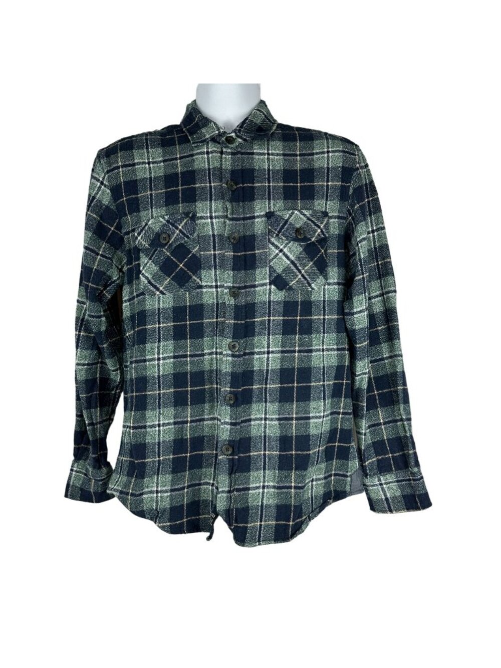 Filter Mens Plaid Long Sleeve Button Down Flannel Shirt Size Large Cotton Blend